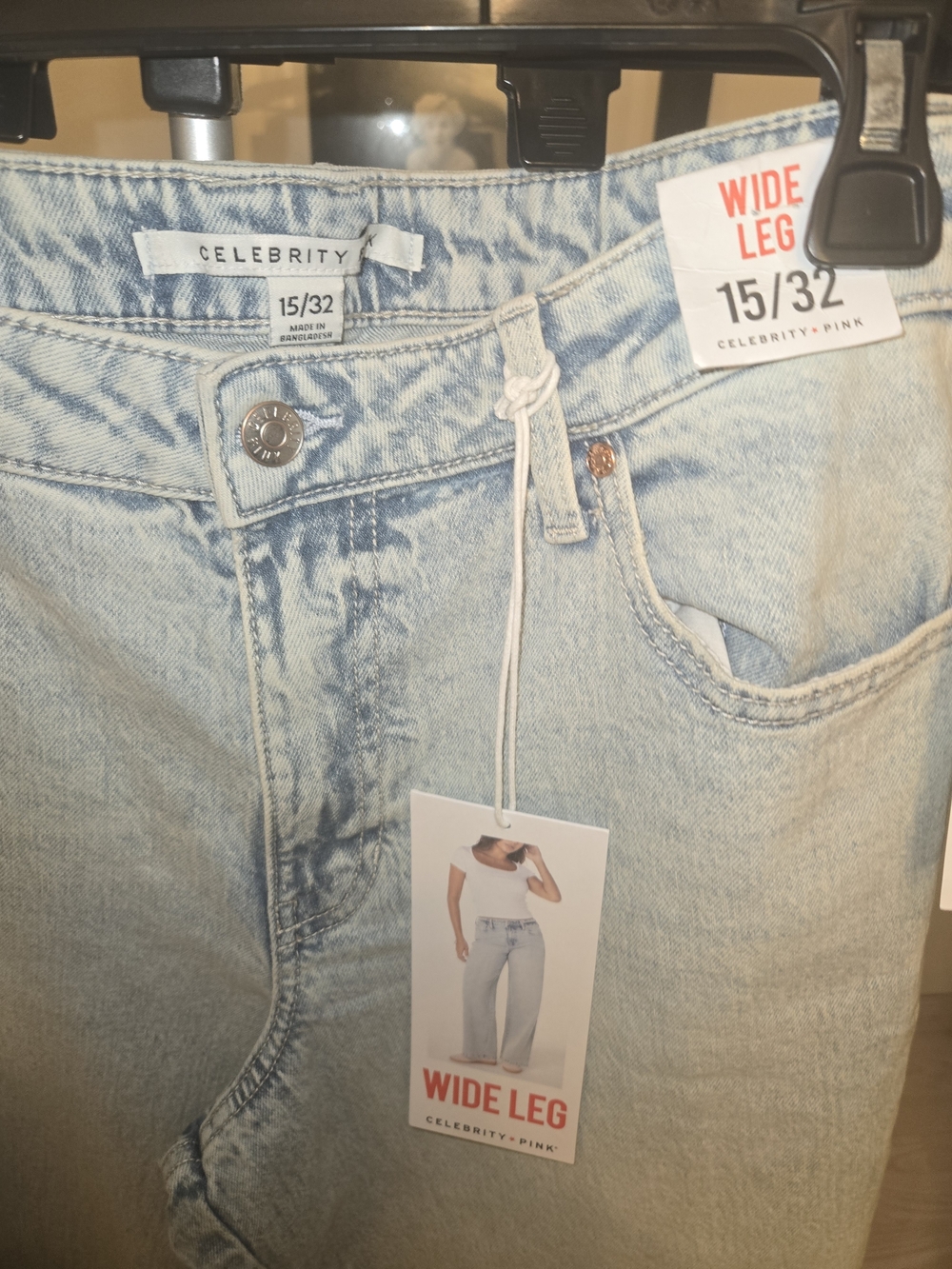 Celebrity Pink Light Wash Wide Leg Jeans